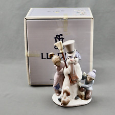 Lladro The Snow Man 5713 Signed Children Dog Snowman 8.5 Inch Porcelain Figurine picture