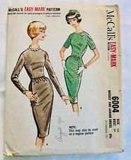 Vintage MCCALL'S c 1961 Sewing Pattern 6004 Misses' Junior Dress Size 14 Bust 34 picture
