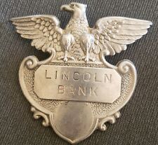 Antique 1930's Louisville Kentucky Lincoln Bank Guard hat Badge. Eagle Top Badge picture