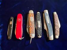 Vintage Lot of 6 Folding Pocket Knives Swiss Army-Boy Scout-Buck-Wadsworth-Kent picture