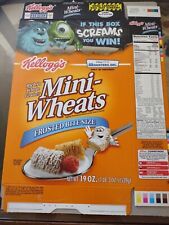 Vintage Kelloggs 2001 Mini-Wheats Cereal Empty Used Flat Box ~Monsters Inc.~ picture
