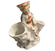 Vintage Boy Tree Bird Porcelain Spill Vase picture