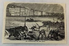 1883 magazine engraving ~ AN INUNDATION OF THE ARNO, Italy river flooding picture