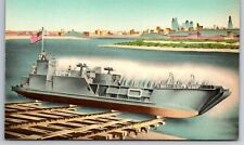 Military~Air View Navy Boat Harry Darby's Shipyard Kansas City~Vintage Postcard picture