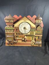 Vintage Collins Old Stockbridge Town Shops Wall Clock 1989 * Works* Unique Rare picture