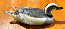 LARGE Murano Black and White Glass Duck with Silver or Gold Highlights picture