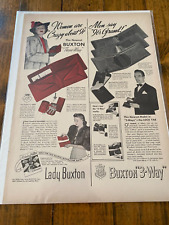 Vintage 1940 Buxton Ladies & Men's 3 Way Billfold ad picture