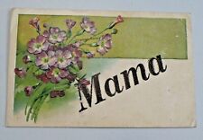 Vtg. Mama Postcard Purple Flowers Embossed Glitter Embellished Early 1900's 6630 picture