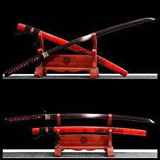 40'' Red Dragon Katana Damascus Folded T10 Steel Japanese Samurai Handmade Sword picture