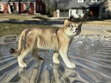 Unique Shadow Box Mountain Lion~Cougar Miniature Big Cat Figurine~Porcelain picture