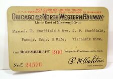 Vintage 1910 Chicago North Western Railroad Wisconsin Division Engineer Pass  picture