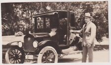 c 1915 Photos Distinguished Man Posing by New Car Automobile picture