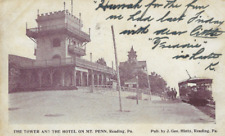 Early 1900'S Antique POSTCARD Tower & Hotel, Trolly, Mount Penn, Reading, PA, Po picture