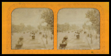 Paris, Champs Elysées, ca.1860, day/night stereo (French tissue) vintage print  picture