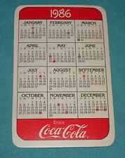 NEW = Vintage Coca Cola 1986 Pocket Calendar Card Holidays List Promo picture