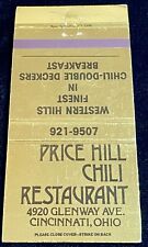 PRICE Hill Chili Restaurant Cincinnati Ohio Vtg 30-Strike Matchbook Cover B-2418 picture