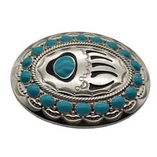 Xwest Native American Turquoise Bear Claw Belt Buckle picture