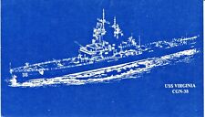USS Virginia CGN-38 US Navy nuclear guided missile cruiser 6x3.5 size info card picture