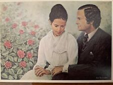 Swedish Vtg Art Postcard ROYALTIES H.M.King CARL XVI GUSTAF H.M.Queen SILVIA picture