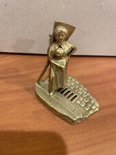 Vintage Brass Traveling Cleaning Lady picture