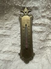 Decorative Art Deco style Solid Brass Thermometer  picture