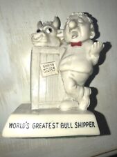 VINTAGE 1968 RUSS BERRIE WORLD’S GREATEST BULL SHIPPER FUNNY FIGURINE STATUE picture