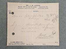 1923 antique DRUGGIST PRESCRIPTION hazleton pa DR. LECKIE  picture