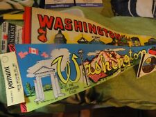 Vintage Pennant Lot Washington. Seattle Space Needle King Dome Evergreen State picture
