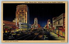 1947 The Miracle Mile of Wilshire Boulevard Los Angeles California Postcard picture