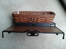 Longaberger Wrought Iron Charging Station with Wood Shelf & Basket Combo Set picture