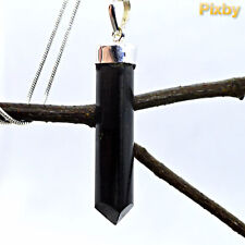 Black Tourmaline 925 Silver Pendant Schorl Grounding  Protection Crystal Healing picture