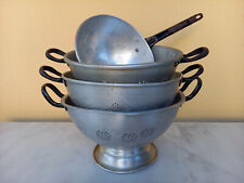 Lot of 4 Vintage Alumimum Food Strainers, Colanders, 1950's - 1960's picture