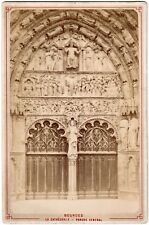 Bourges.La Cathédrale.Porche Central.France.Cabinet Card Card.Albuminated Photo. picture