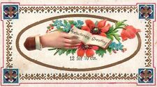 1880s-90s Blooming Flowers An Affectionate Greetings Surprise Florals Trade Card picture