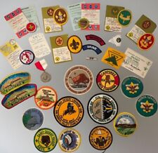 Boy Scout lot  BSA Patches 26 Items from 1980's Includes awards  a pin & 1 Medal picture