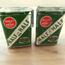 TWO Half and Half Tobacco Green Pocket Tin Vintage Tobacco Advertising EMPTY picture