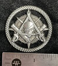 Round “Cannons and Cutlasses” Full 3D Masonic Freemason Pirate Pin picture