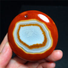 TOP 54G Natural Silk Banded Lace Agate Pendant Crystal Stone Madagascar ZZ250 picture
