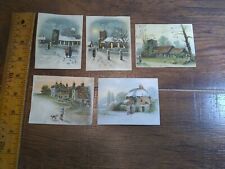 1890s VICTORIAN TRADE CARD MOKASKA COFFEE ST. JOSEPH Mo. Buildings. Lot of 5(G8) picture