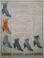 1911 Ladies Womens Shoe Footwear Fashion Art Sears Catalog Page Vintage Print Ad picture