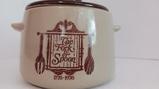 Vintage West Bend Colonial Crock Bean Pot The Fork & Spoon 1776-1976 picture