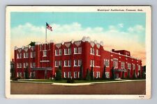 Fremont NE-Nebraska, Municipal Auditorium, Antique, Vintage c1942 Postcard picture