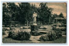 c1930's St. Joseph Statue Convent Grounds Franciscan Sisters Hamburg NY Postcard picture