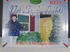 Vintage NOS Red Christmas Net Style String Lights 150ct Enchanted Forest C363 picture
