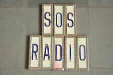 8 Pc Vintage SOS RADIO Ad H.S Saji Mark Embossed Ceramic Tiles,Japan picture