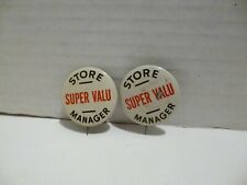 Two Vintage Super Valu Store Manager Pins picture