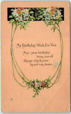 Flowers Art Print with Message - My Birthday With For You - Greeting Card picture