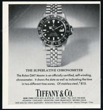 1978 Rolex GMT Master watch with Tiffany's dial photo vintage print ad picture