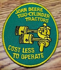 Vintage JOHN DEERE Patch TWO CYLINDER TRACTORS COST LESS TO OPERATE HTF picture