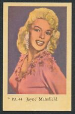 1958 JAYNE MANSFIELD TV & MUSIC STARS DUTCH GUM CARD PA #44 EX picture